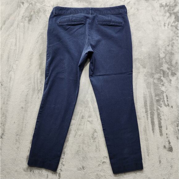 Old Navy Pants Womens 14 Blue Mid Rise Pixie Ankle Stretch Cotton Chino Office - Picture 2 of 11